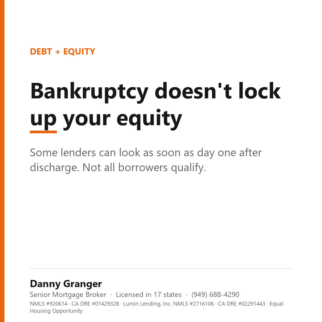 Bankruptcy doesn't lock up your equity